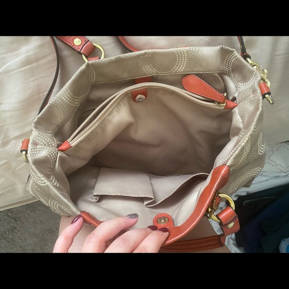Tan & Orange Purse Crossbody - Picture 3 of 4